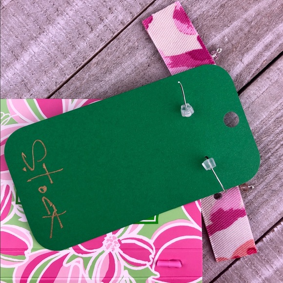 NWT 2PAIR SET Earrings Glass Beaded Fabric Dangle - Picture 10 of 10